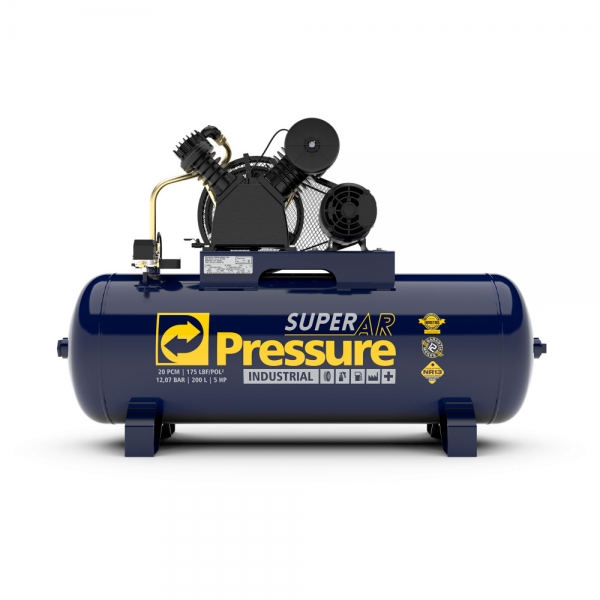 Compressor de Ar 20 Pés 200 Litros 175 Libras Mod. SUPER AR - Pressure