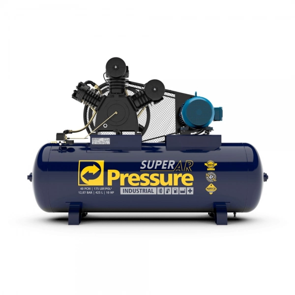 Compressor de Ar 40 Pés 425 Litros 175 Libras Mod. SUPER AR - Pressure