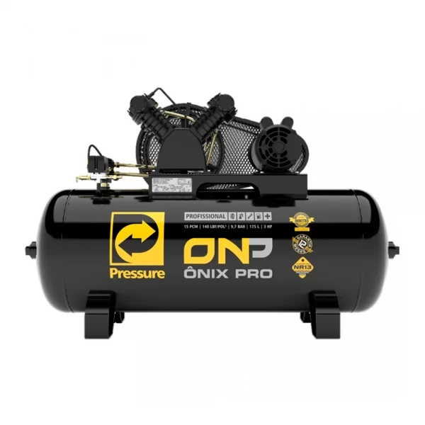 Compressor de Ar 15 pés 175 litros 140 libras 3cv trifásico Onix Pro